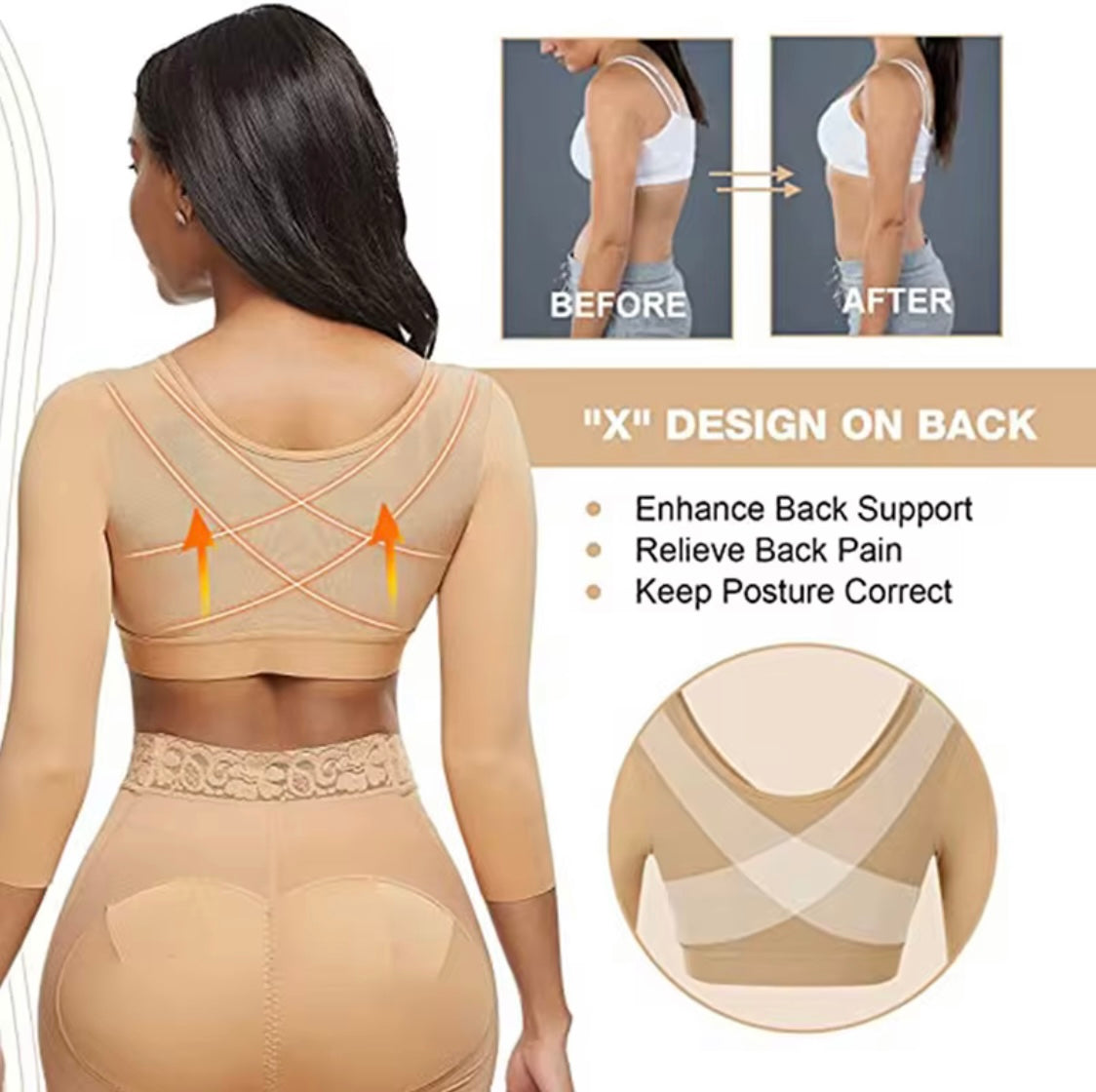Ellen – Post-Operative Shapewear Bra | X-Type Cross Layers | Supportive & Comfortable