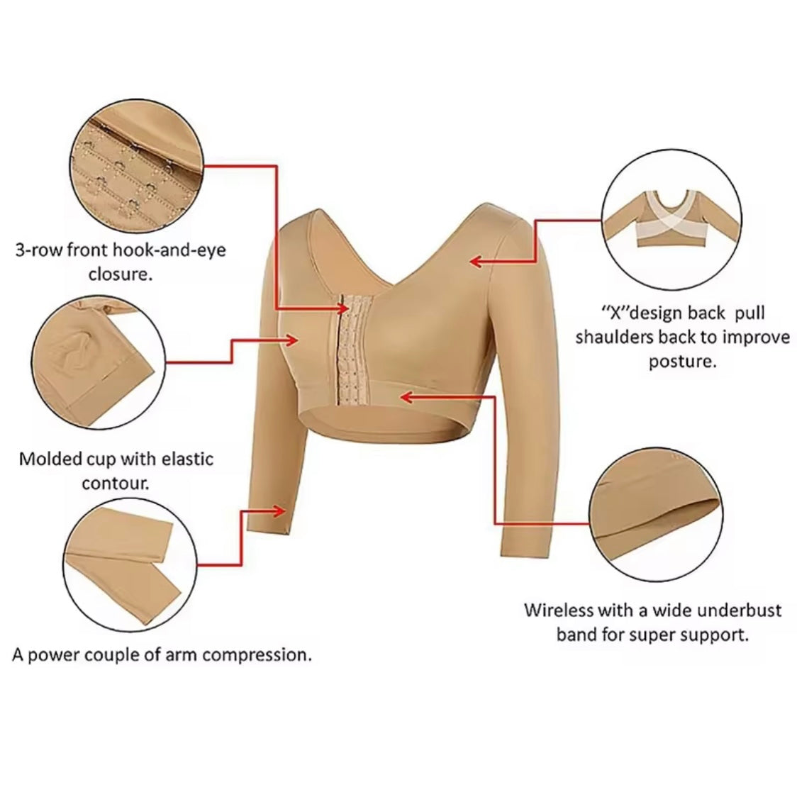 Ellen – Post-Operative Shapewear Bra | X-Type Cross Layers | Supportive & Comfortable