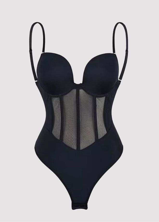 Nova – Shapewear Bodysuit with 5 Steel Bones and Shoulder Straps – Backless Look – Wear Without a Bra