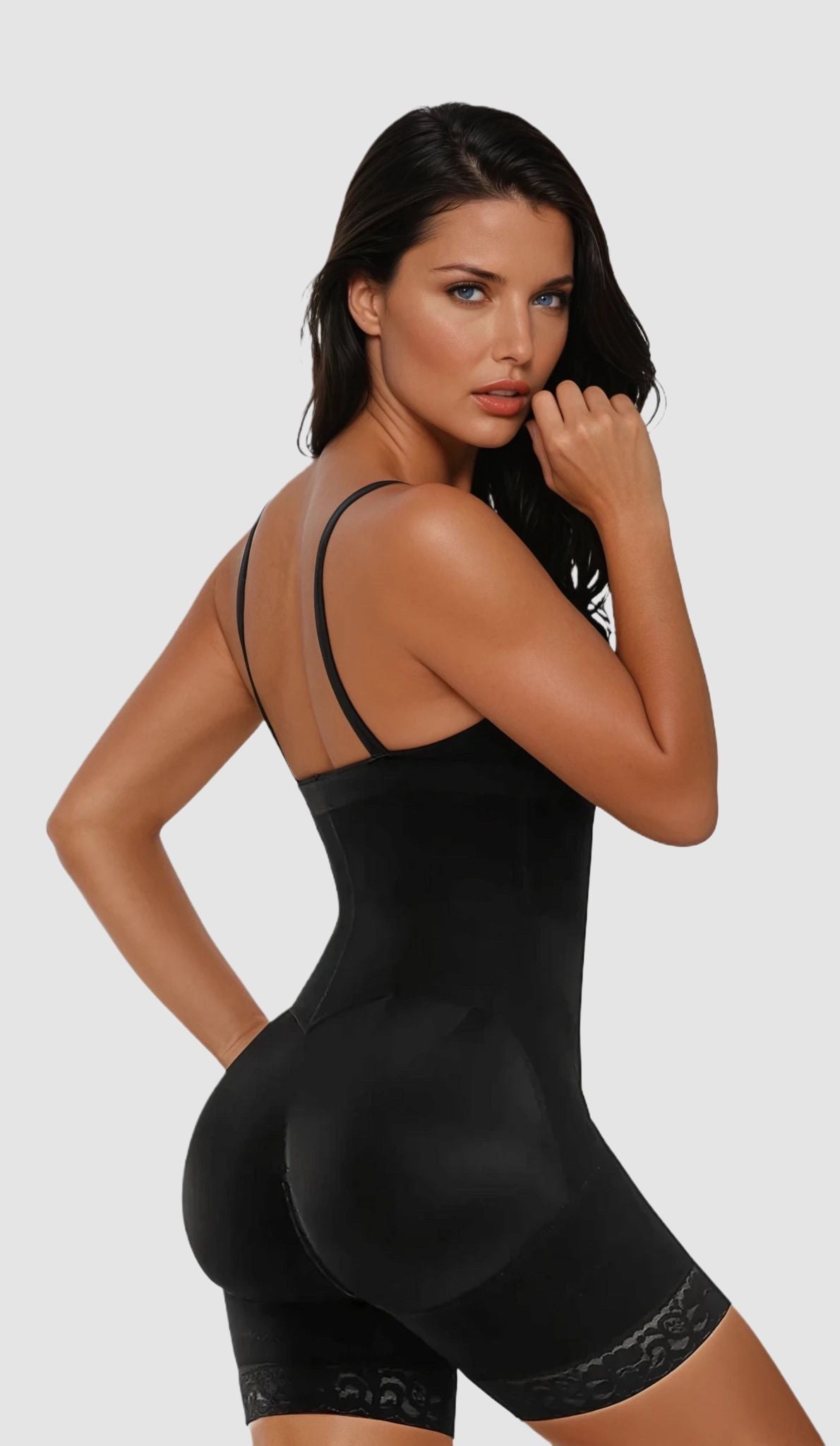 Kylie – Body Shaper with Double Security Zipper | Hooks – With Removable Shoulder Straps